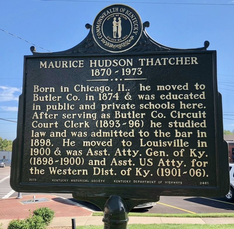 Maurice Hudson Thatcher (1870-1973) Marker. Click for full size. Maurice Hudson Thatcher (1870-1973) Marker image. Click for full size.