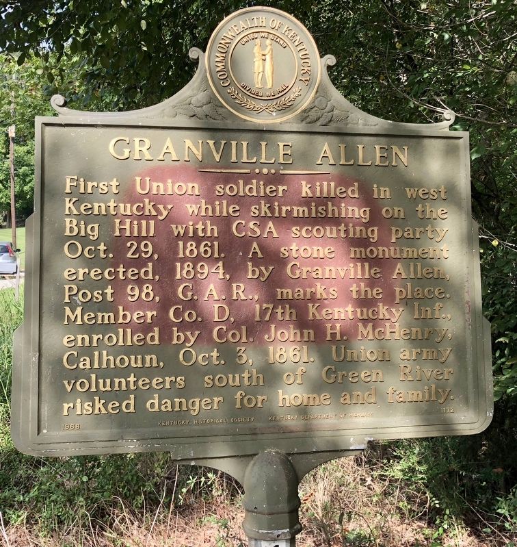 Granville Allen Marker. Click for full size. Granville Allen Marker image. Click for full size.