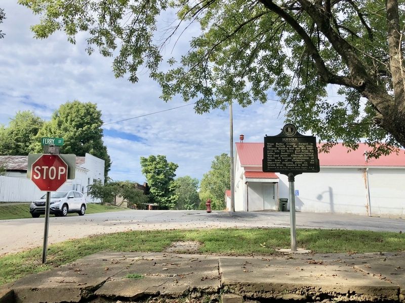 View of marker looking westerly on Main Street.. Click for full size. View of marker looking westerly on Main Street. image. Click for full size.