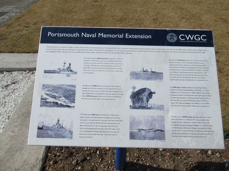 Portsmouth Naval Memorial Extension Marker image. Click for full size.