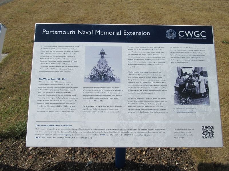 Portsmouth Naval Memorial Extension Marker. Click for full size. Portsmouth Naval Memorial Extension Marker image. Click for full size.