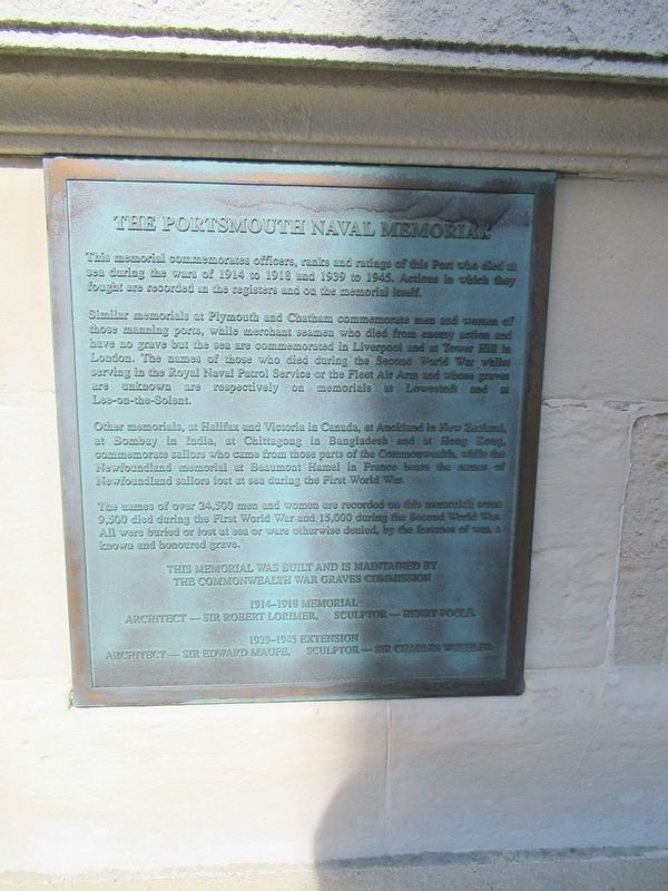 The Portsmouth Naval Memorial. Click for full size. The Portsmouth Naval Memorial image. Click for full size.