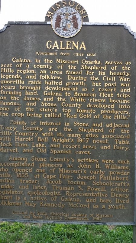 Galena Marker Reverse image. Click for full size.