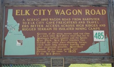 Elk City Wagon Road Marker. Click for full size. Elk City Wagon Road Marker image. Click for full size.