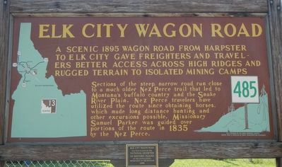 Elk City Wagon Road Marker image. Click for full size.