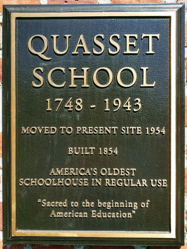 Quasset School Marker. Click for full size. Quasset School Marker image. Click for full size.