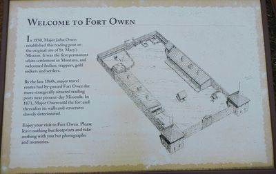 Welcome to Fort Owen Marker image. Click for full size.