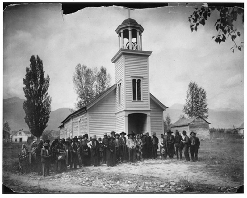 Saint Mary's Mission Church, circa late-1800s image. Click for full size.