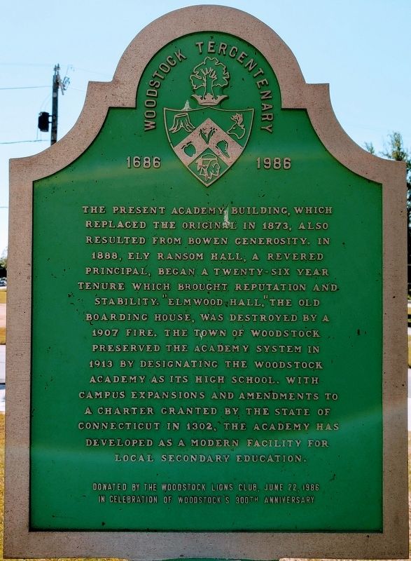 The Woodstock Academy Marker Back. Click for full size. The Woodstock Academy Marker Back image. Click for full size.