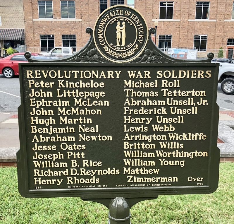 Revolutionary War Soldiers Marker (reverse). Click for full size. Revolutionary War Soldiers Marker (reverse) image. Click for full size.