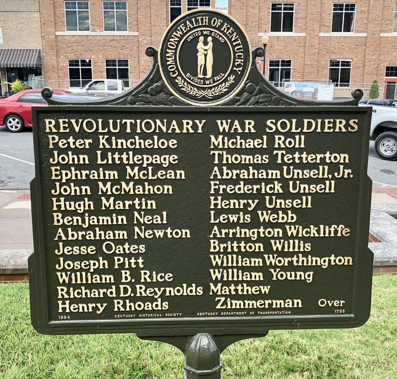 Revolutionary War Soldiers Marker (reverse) image. Click for full size.