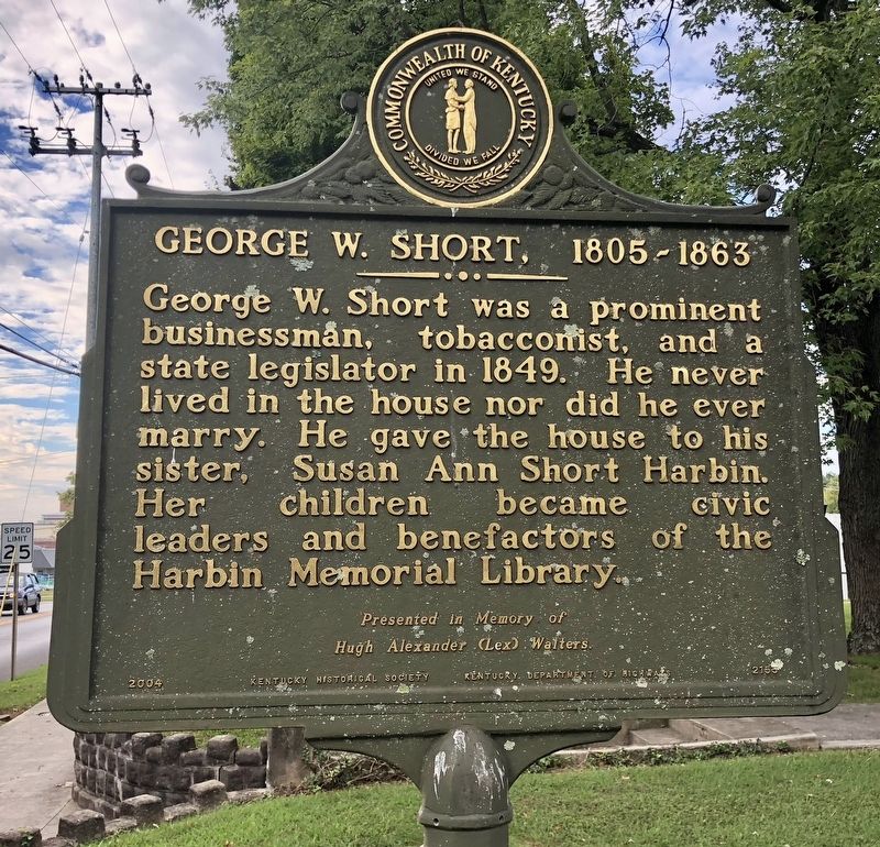 George W. Short (1805-1863) Marker image. Click for full size.