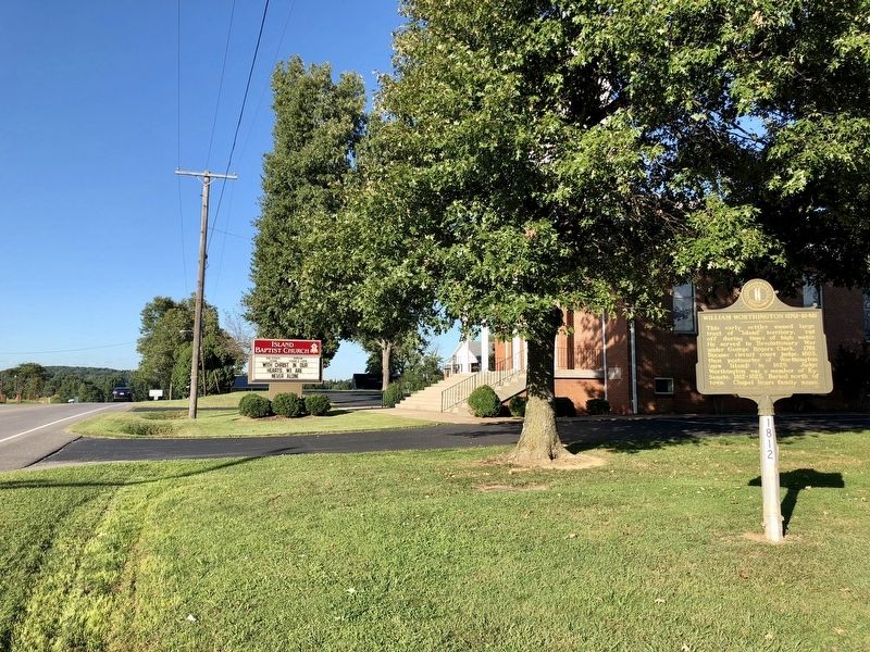 View north of marker at Island Baptist Church.. Click for full size. View north of marker at Island Baptist Church. image. Click for full size.