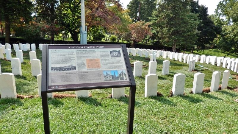 A National Cemetery System Marker (<i>wide view</i>) image. Click for full size.