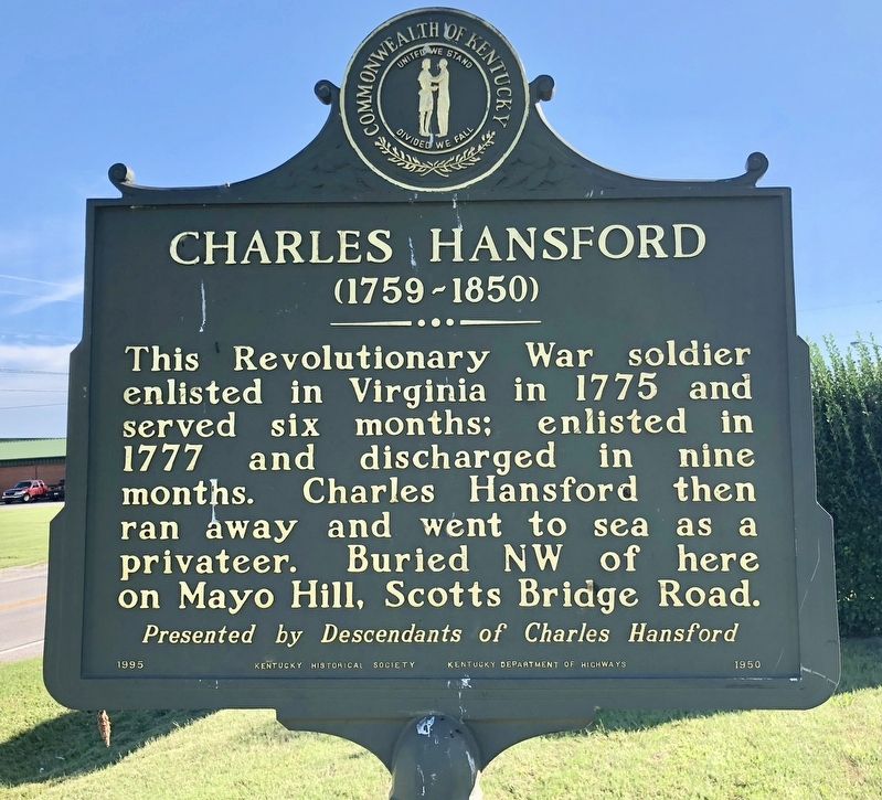 Charles Hansford (1759-1850) Marker image. Click for full size.
