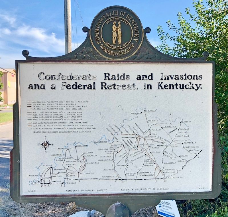 Map on reverse side of Forrest Reconnoitered Marker. image. Click for full size.