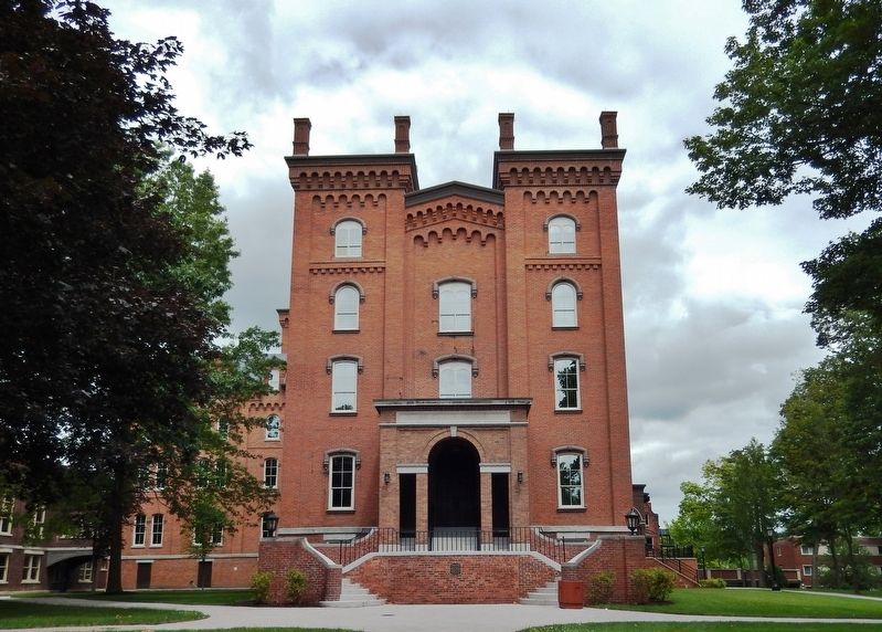Cowles Hall, Elmira College (<i>west side view from near marker</i>) image. Click for full size.