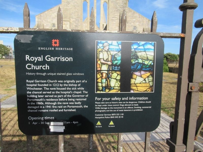 Royal Garrison Church Marker. Click for full size. Royal Garrison Church Marker image. Click for full size.