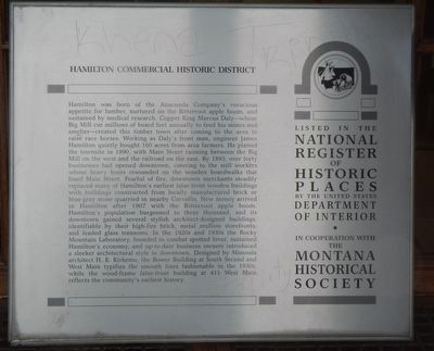 Hamilton Commercial Historic District Marker image. Click for full size.