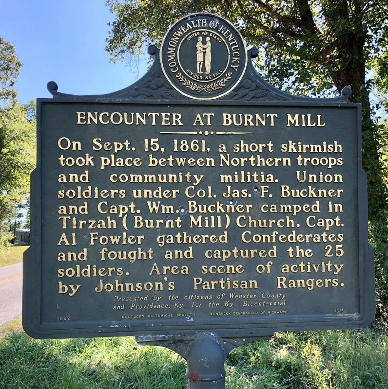 Encounter at Burnt Mill Marker image. Click for full size.