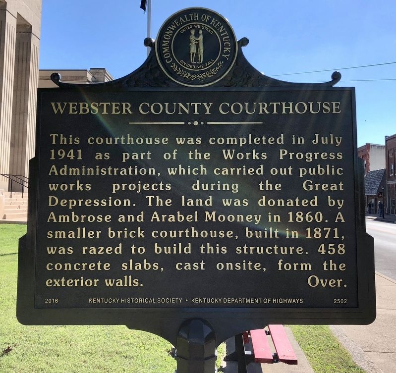Webster County Courthouse Marker image. Click for full size.