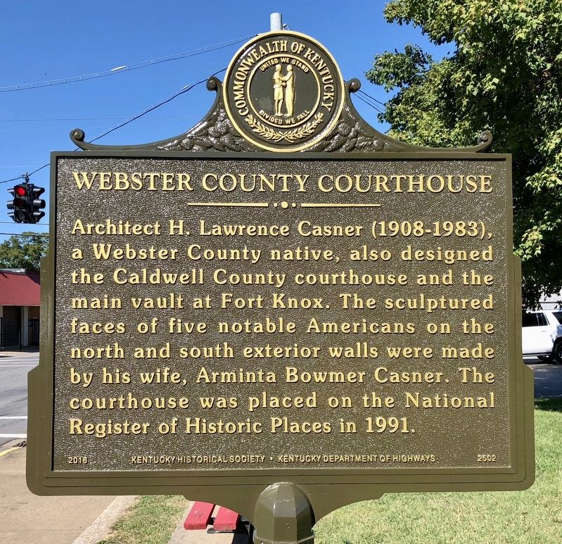 Webster County Courthouse Marker (reverse) image. Click for full size.