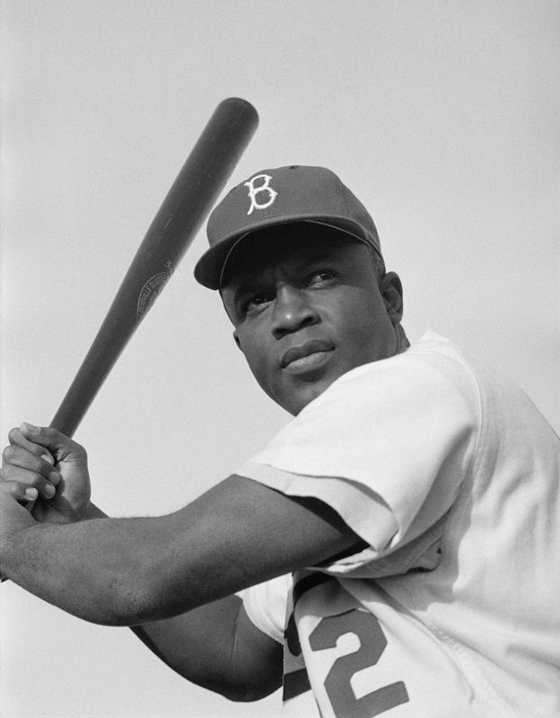 Brooklyn Dodgers Jackie Robinson image. Click for full size.