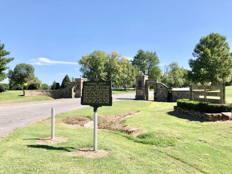 View of marker at the entrance gate. image. Click for full size.