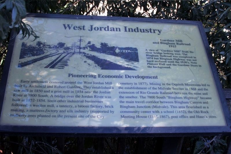 West Jordan Industry Marker image. Click for full size.