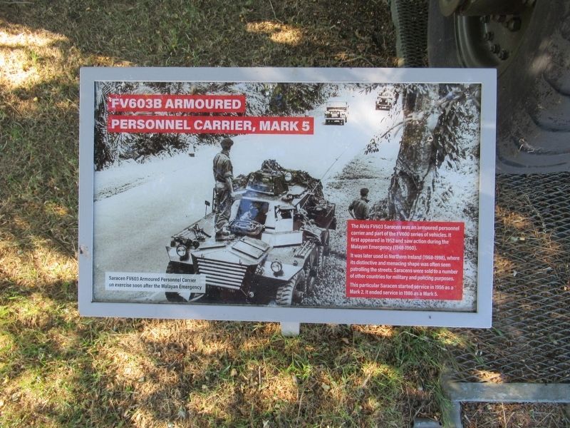 FV603B Armoured Personnel Carrier Marker. Click for full size. FV603B Armoured Personnel Carrier Marker image. Click for full size.