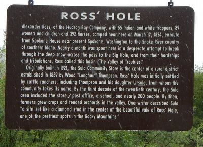 Ross' Hole Marker. Click for full size. Ross' Hole Marker image. Click for full size.