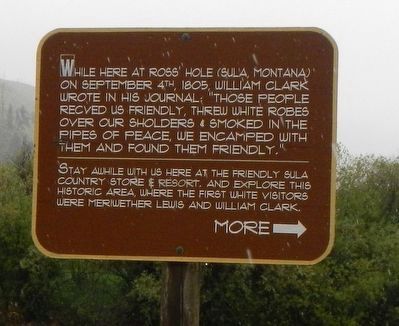 Lewis and Clark at Ross' Hole Marker image. Click for full size.