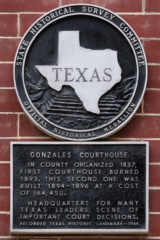 Gonzales Courthouse Marker image. Click for full size.