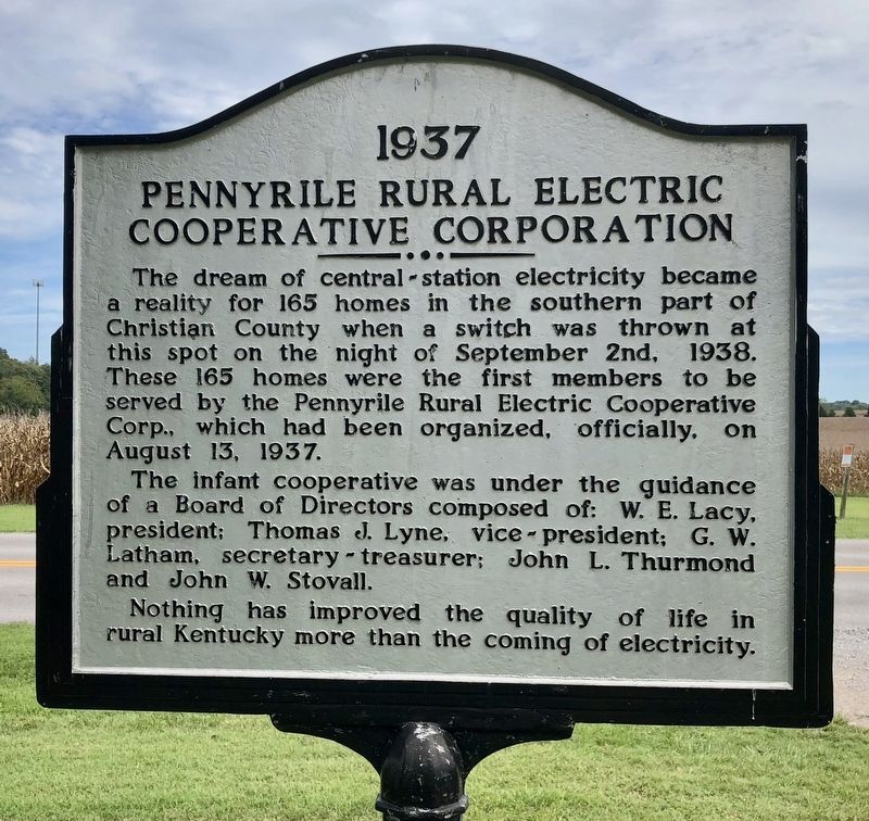 Pennyrile Rural Electric Cooperative Corporation Marker image. Click for full size.
