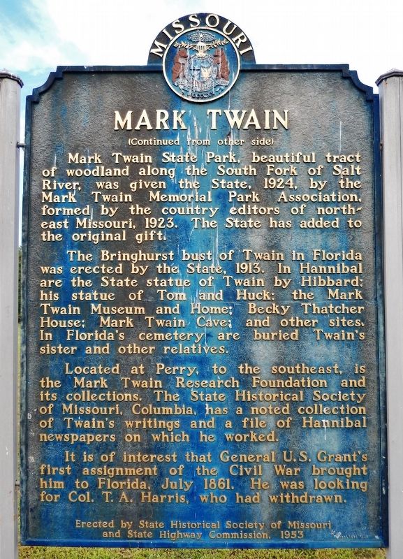 Mark Twain Marker (<i>side 2</i>) image. Click for full size.