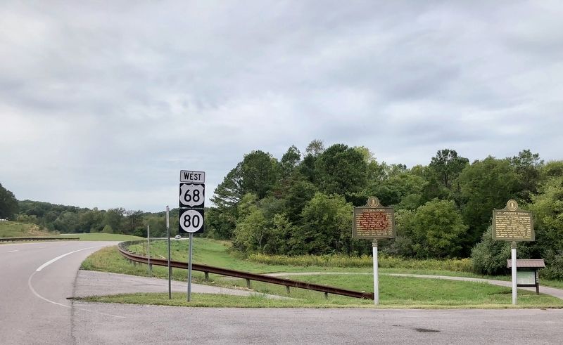 Looking west on U.S. Highway 68 (KY-80), St. Joseph's Parish Marker is on the right.. Click for full size. Looking west on U.S. Highway 68 (KY-80), St. Joseph's Parish Marker is on the right. image. Click for full size.