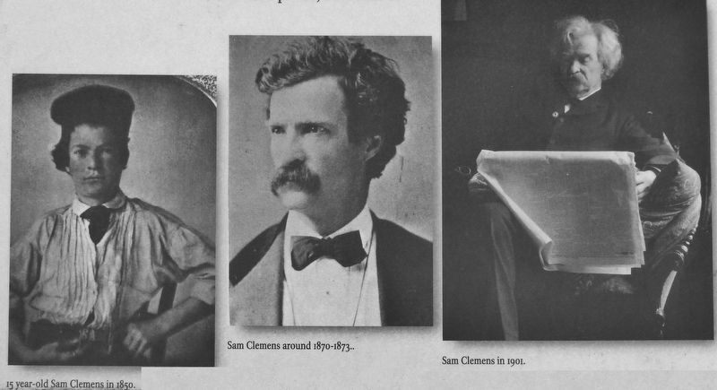 Marker detail: Mark Twain through the years image. Click for full size.