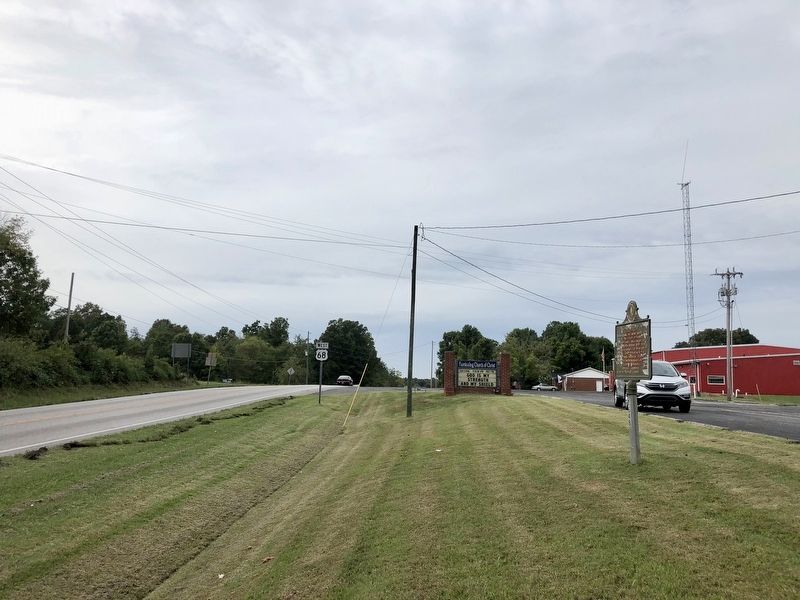 Inundated Site Marker looking north on U.S. Highway 68. image. Click for full size.