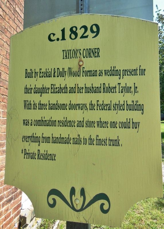 Taylor's Corner Marker - old marker image. Click for full size.