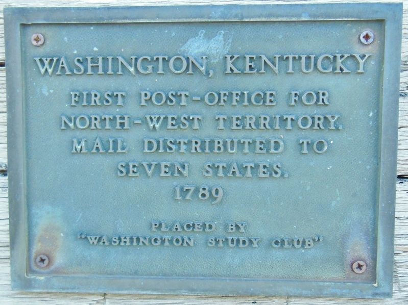 Washington, Kentucky Post Office Marker. Click for full size. Washington, Kentucky Post Office Marker image. Click for full size.