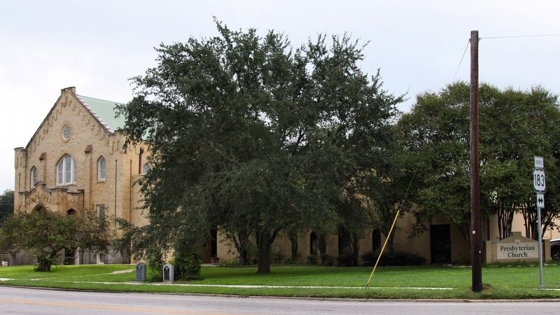Gonzales Presbyterian Church and Marker image. Click for full size.
