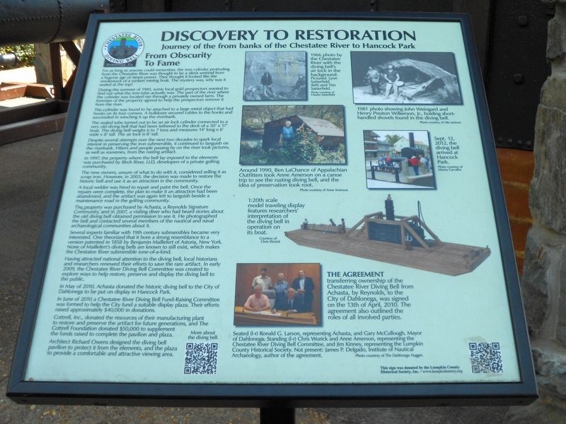Discovery to Restoration Marker. Click for full size. Discovery to Restoration Marker image. Click for full size.