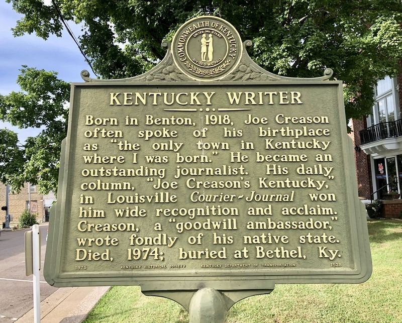 Kentucky Writer Marker image. Click for full size.