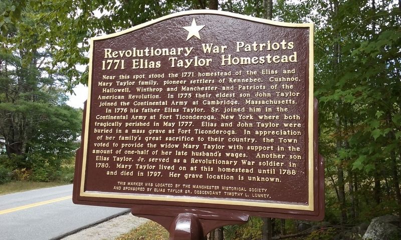 Revolutionary War Patriots / 1771 Elias Taylor Homestead Marker image. Click for full size.