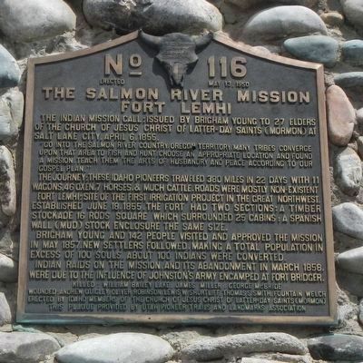 The Salmon River Mission plaque image. Click for full size.