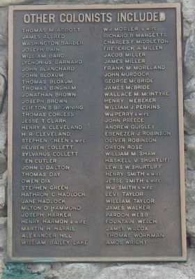 Other Colonists Included plaque image. Click for full size.