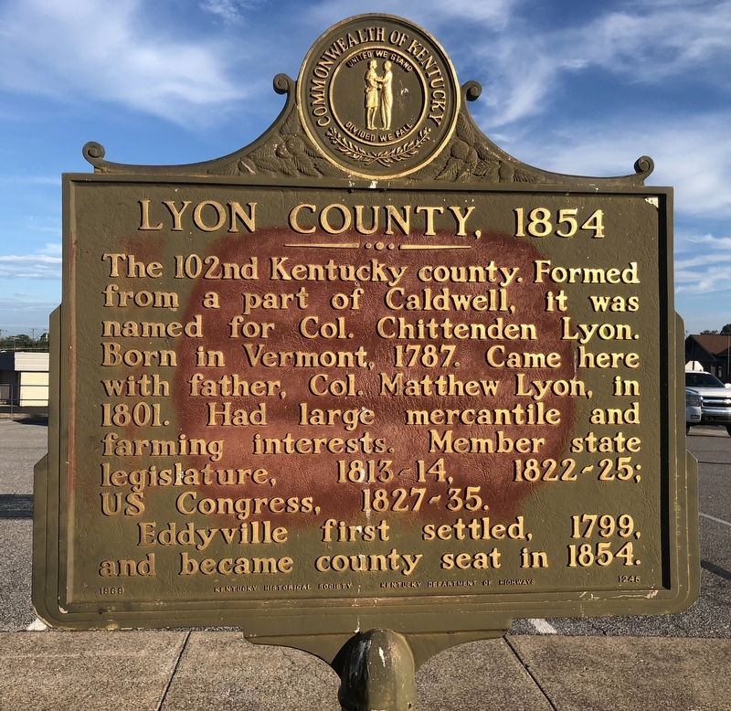 Lyon County, 1854 Marker image. Click for full size.