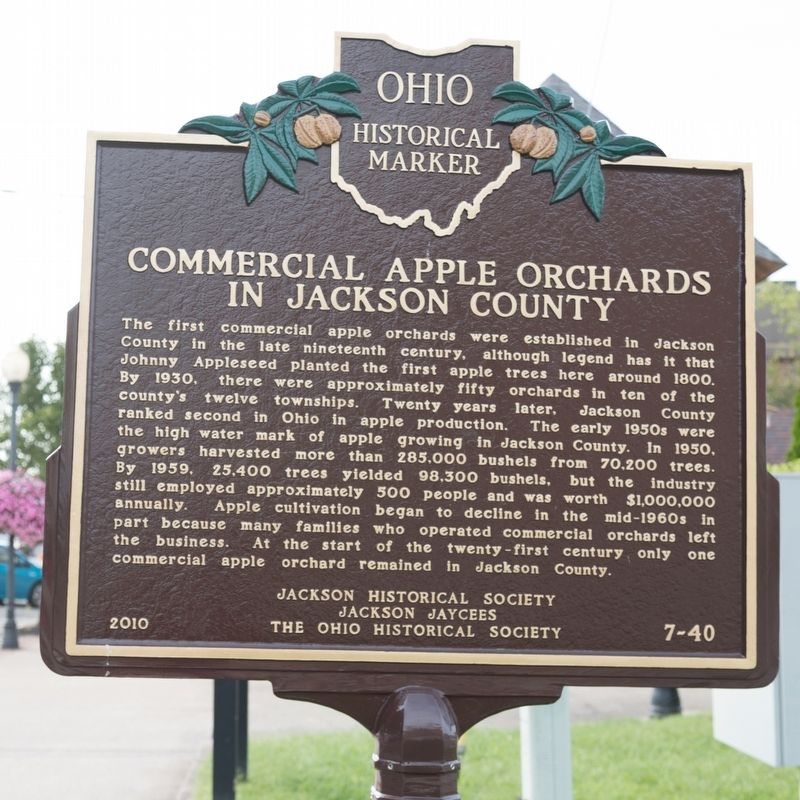 Commercial Apple Orchards in Jackson County face of marker image. Click for full size.