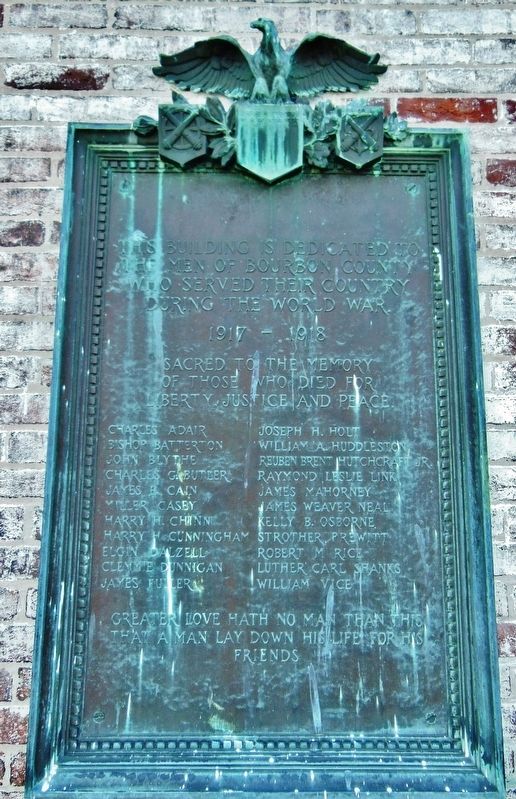 Bourbon County World War 1 Monument. Click for full size. Bourbon County World War 1 Monument image. Click for full size.