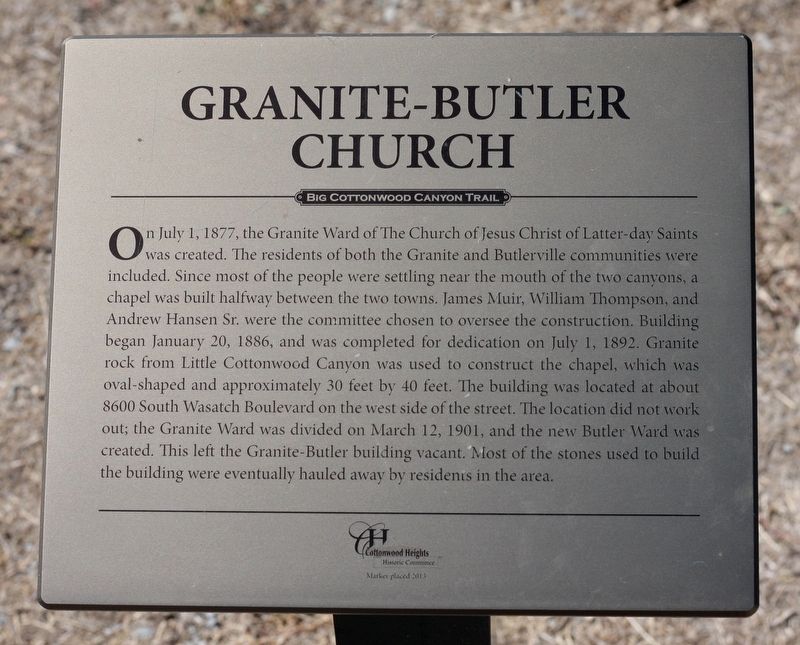 Granite-Butler Church Marker image. Click for full size.